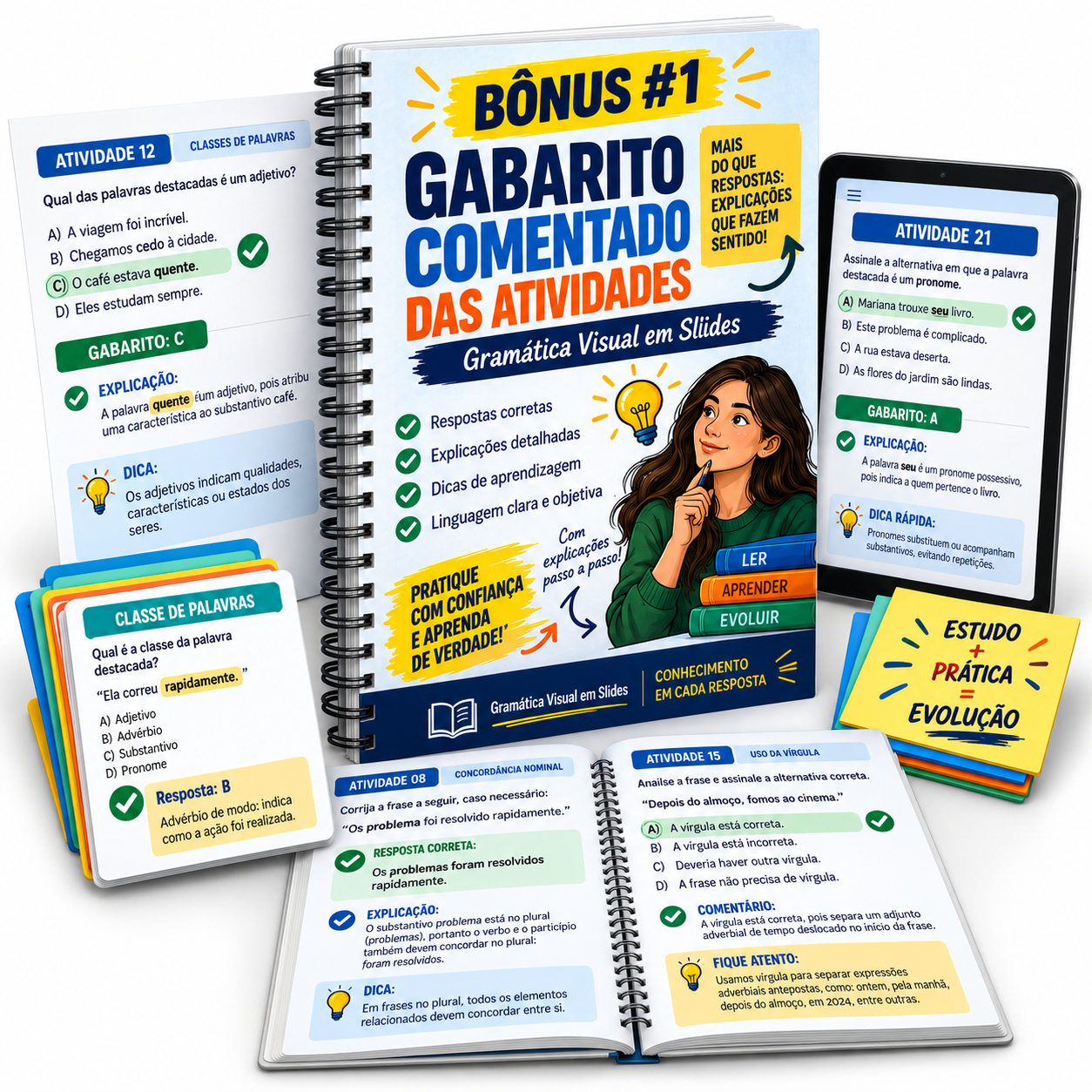 Gabarito Comentado Das Atividades — bônus #1 do Gramática Visual em Slides
